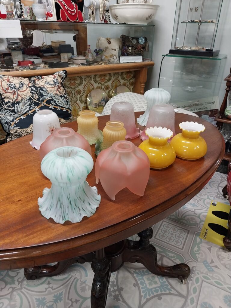 Selection of Vintage Glass Shades. All in Perfect Condition. From €10 up.