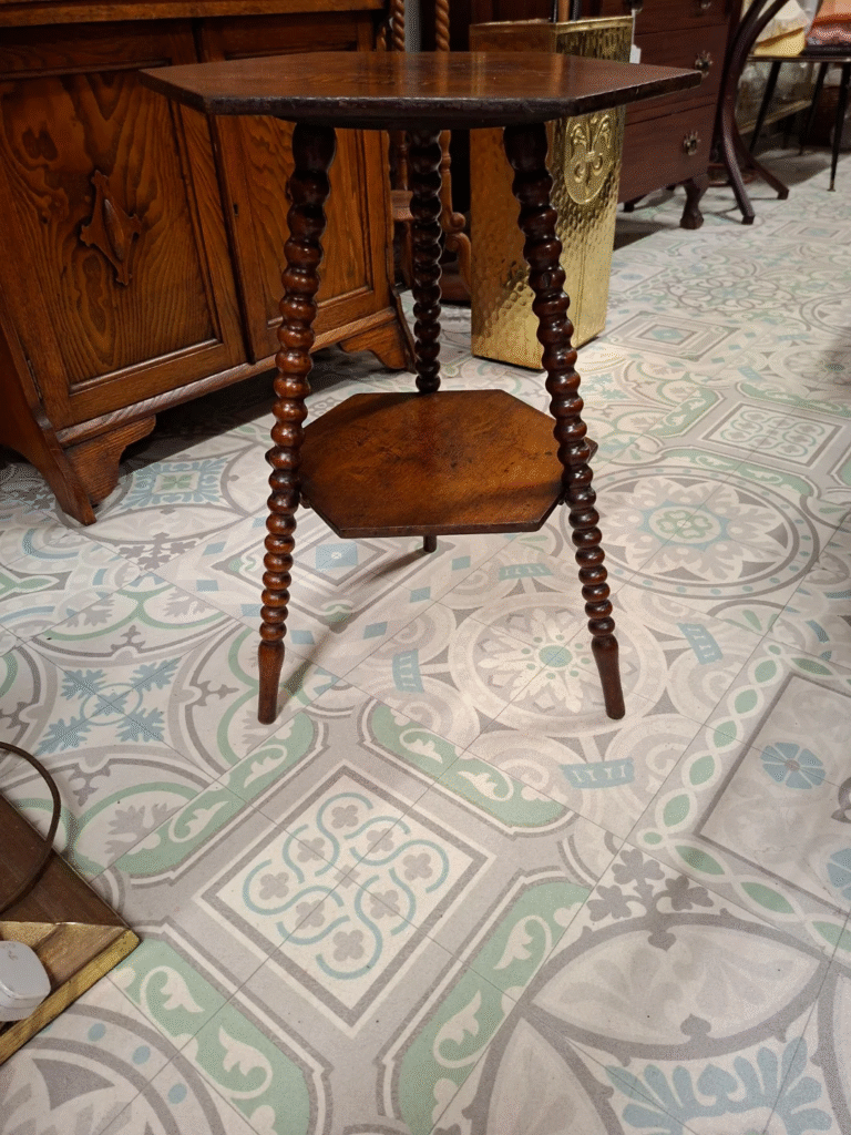Victorian Mahogany Gypsie Table, with bobbin turned Legs. Circa 1880. Measures 21" high by 14" table top. Nice clean  condition. 