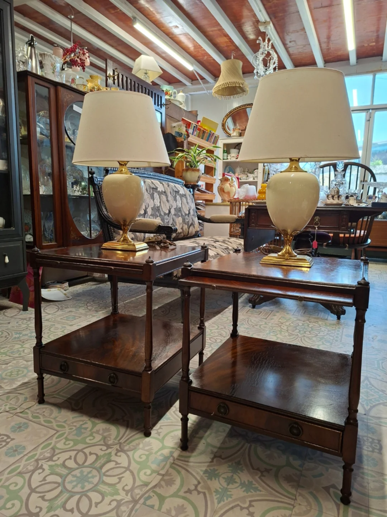Pair of Pineapple Egg Shape Table Lamps. Produced by Mason Le Dauphin France. Lovely condition
